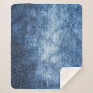 Cobertor Sherpa tecido denim vestido, fundo texturizado.