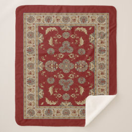 Cobertor Sherpa Tecido eterno vermelho Elegance e clássico bege