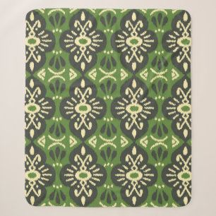 Cobertor Sherpa Tecido Ikat artesanal. Padrão étnico uniforme. A