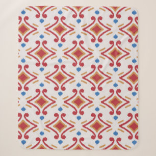 Cobertor Sherpa Tecido Ikat artesanal. Padrão étnico uniforme. A