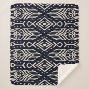 Cobertor Sherpa Tecido Ikat bordado: Elegância Étnica.