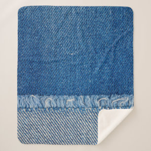 Cobertor Sherpa Tecido Jeans azuis Fundo, textura Denim