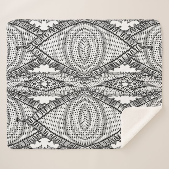 Cobertor Sherpa Tecido Tradicional do Keffiyeh Scarf Palestino (Frente (Horizontal))