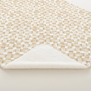 Cobertor Sherpa Tecido Trançado Falso Branco Creme