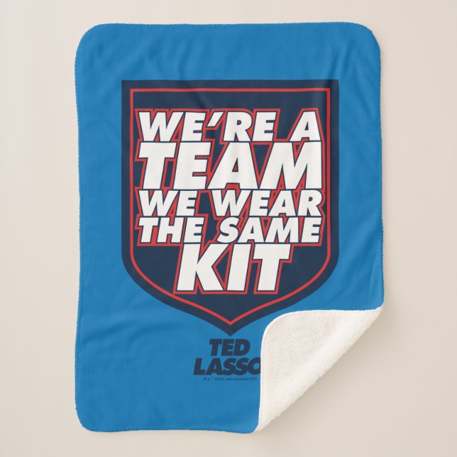 Cobertor Sherpa Ted Lasso | We're A Team Typography Graphic (Frente)