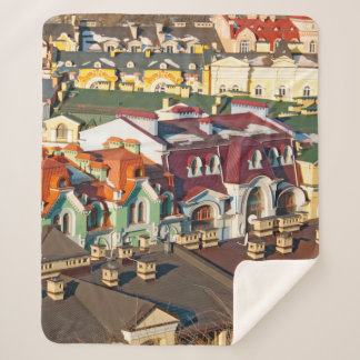 Cobertor Sherpa Telhados coloridos no inverno em Kiev, Ucrevariega
