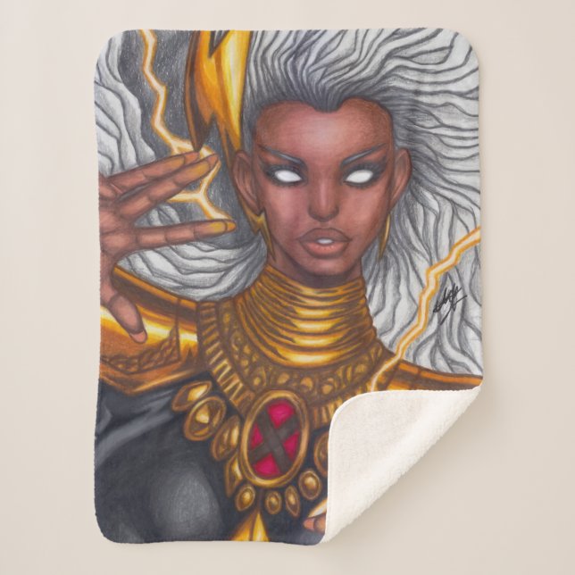 Cobertor Sherpa Tempestade ~ Ororo Munroe (Frente)