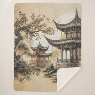 Cobertor Sherpa Templo Budista