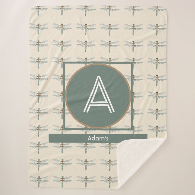 Cobertor Sherpa Tendência de Voo do Dragão inicial e de nome perso (Frente)