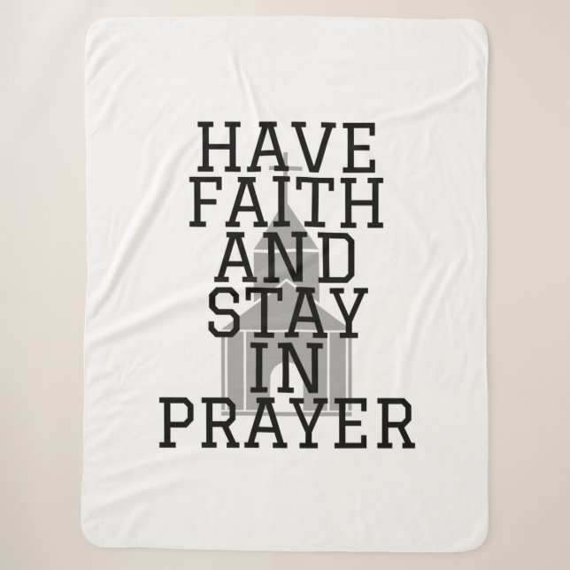 Cobertor Sherpa Tenha Fé Em Prayer Bold (Frente)