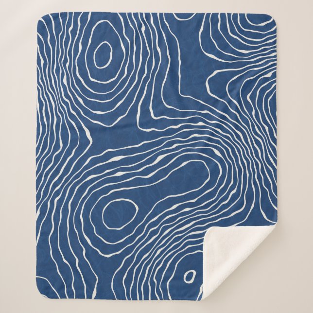 Cobertor Sherpa Terra sem costura mapa topográfico mapa orgânico (Frente)