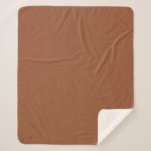 Cobertor Sherpa Terracotta - Cor Sólida Laranja Queimada (Frente)