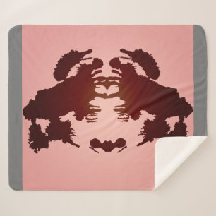 Cobertor Sherpa Teste de Inkblot de Rorschach da Cinza Vermelha