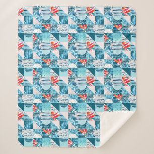 Cobertor Sherpa Teste padrão abstrato geométrico da cerceta