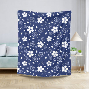 Cobertor Sherpa Teste padrão azul de Sakura
