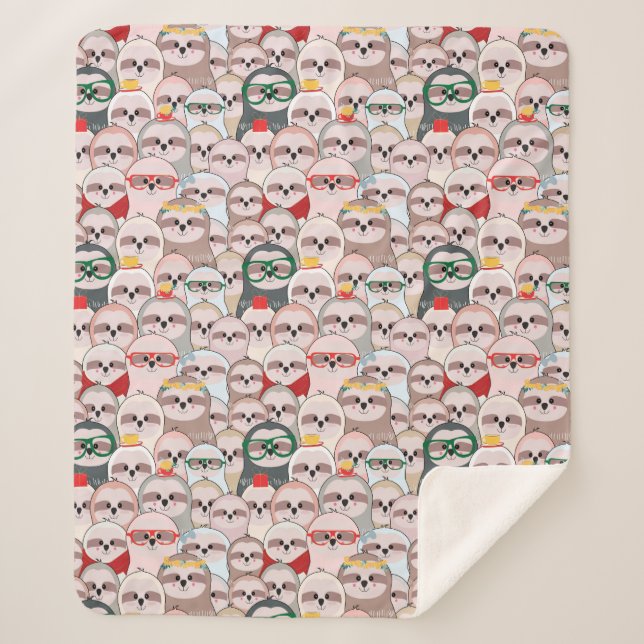 Cobertor Sherpa Teste padrão cómico da preguiça (Frente)