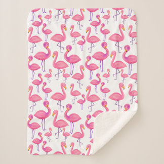 Cobertor Sherpa Teste padrão cor-de-rosa do flamingo moderno