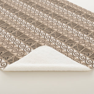 Cobertor Sherpa teste padrão desenhado mão tribal africano étnico