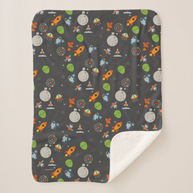 Cobertor Sherpa Teste padrão do espaço (Frente)