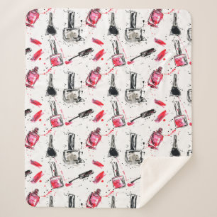 Cobertor Sherpa Teste padrão do verniz para as unhas da aguarela