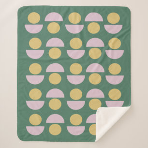 Cobertor Sherpa Teste padrão floral geométrico escandinavo no