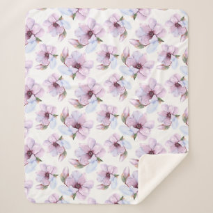 Cobertor Sherpa Teste padrão floral romântico