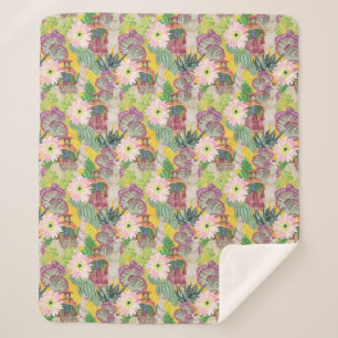 Cobertor Sherpa Teste padrão peruano da mulher & do lama da