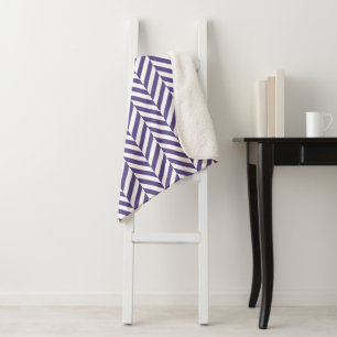 Cobertor Sherpa Teste padrão roxo de Chevron de Herringbone