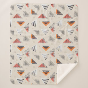 Cobertor Sherpa Teste padrão tirado do triângulo mão geométric