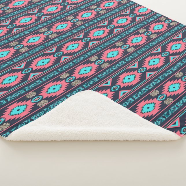 Cobertor Sherpa Teste padrão tribal étnico do sudoeste (3/4)