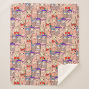 Cobertor Sherpa Teste padrão vestido na moda do lama