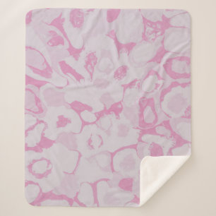 Cobertor Sherpa Têxteis florais, cor-de-rosa e branco