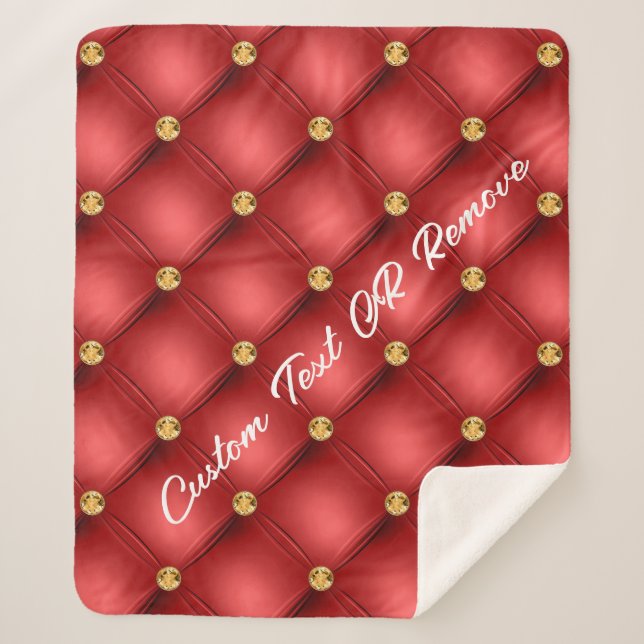 Cobertor Sherpa Texto Personalizado De Soma Vermelha Dourada Sherp (Frente)