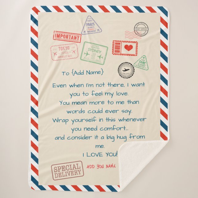 Cobertor Sherpa Texto Personalizado Do modelo Sherpa Blanket - Nós (Frente)