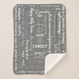 Cobertor Sherpa Texto personalizável de Natal