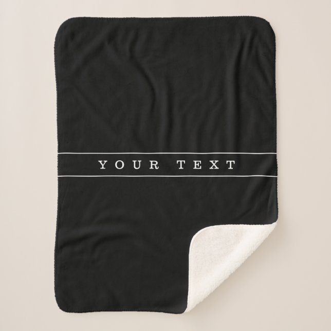 Cobertor Sherpa Texto Simples na moda e faixas finas (Frente)
