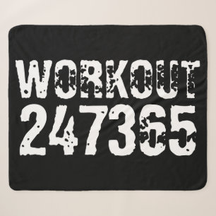 Cobertor Sherpa Texto vestido e arranhado Workout 247365 branco