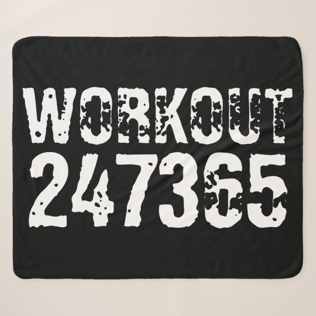 Cobertor Sherpa Texto vestido e arranhado Workout 247365 branco (Frente (Horizontal))