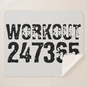 Cobertor Sherpa Texto vestido e arranhado Workout 247365 preto