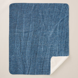 Cobertor Sherpa Textura Blue Denim: Jeans Clássicos.