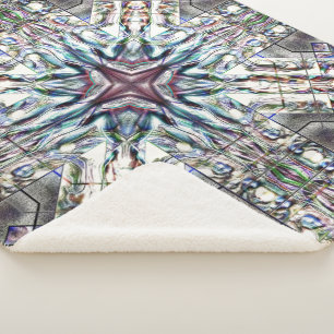 Cobertor Sherpa Textura clara caleidoscópio em cores arenosas de p