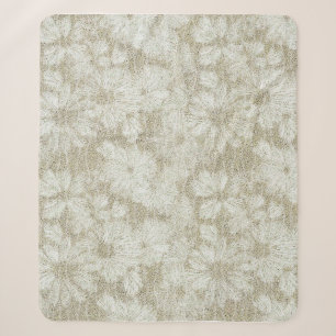 Cobertor Sherpa Textura Cremosa de Veludo Floral Margarida