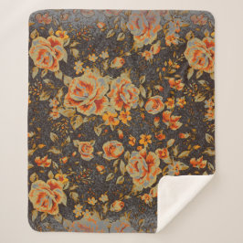 Cobertor Sherpa textura da linha do lápis floral abstrato