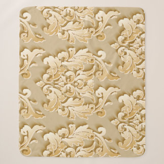 Cobertor Sherpa Textura de Cor damasco da Vintage Elegante