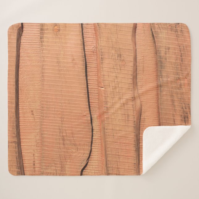 Cobertor Sherpa Textura de madeira (Frente (Horizontal))