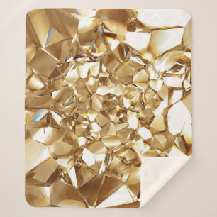 Cobertor Sherpa Textura de ouro de abstrato de 3D.