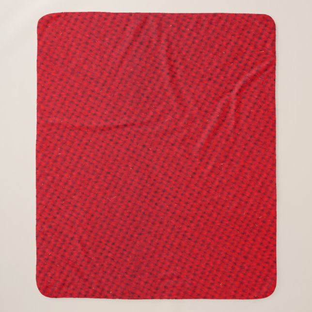 Cobertor Sherpa Textura de Tecido vermelho vibrante (Frente)