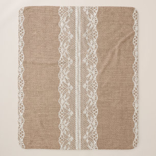 Cobertor Sherpa Textura Do Lace Escuro Burlap