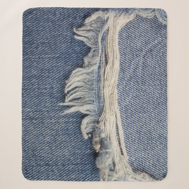 Cobertor Sherpa Textura dos jeans riscada, fundo do na moda. (Frente)