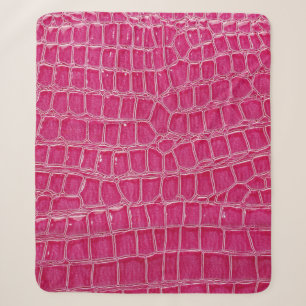 Cobertor Sherpa Textura Padrão do Alligador Rosa